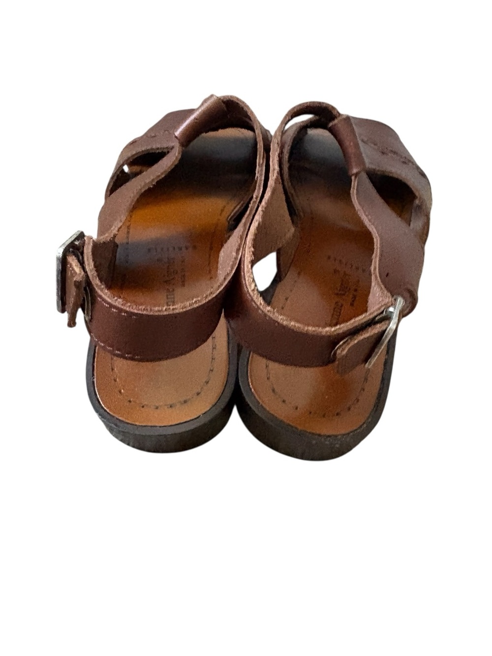 Etienne Aigner Brown Leather T-Strap Fisherman Sandals Size 7.5 - Picture 4 of 7